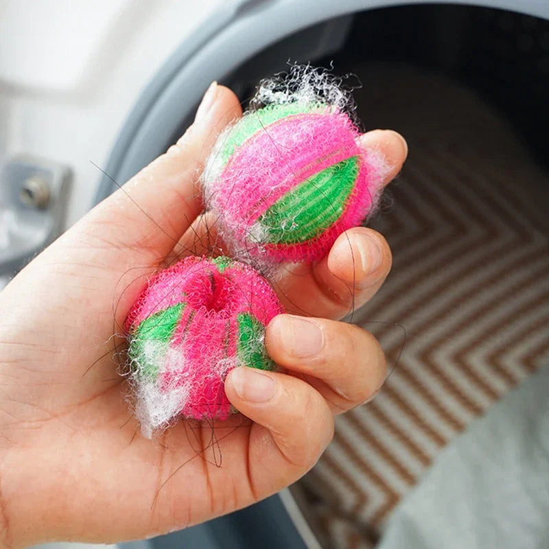 12/6PCS Washing Machine Hair Filter Floating Fur Lint Hair Remover Catcher Reusable Laundry Ball Dirty Collection Cleaning Balls