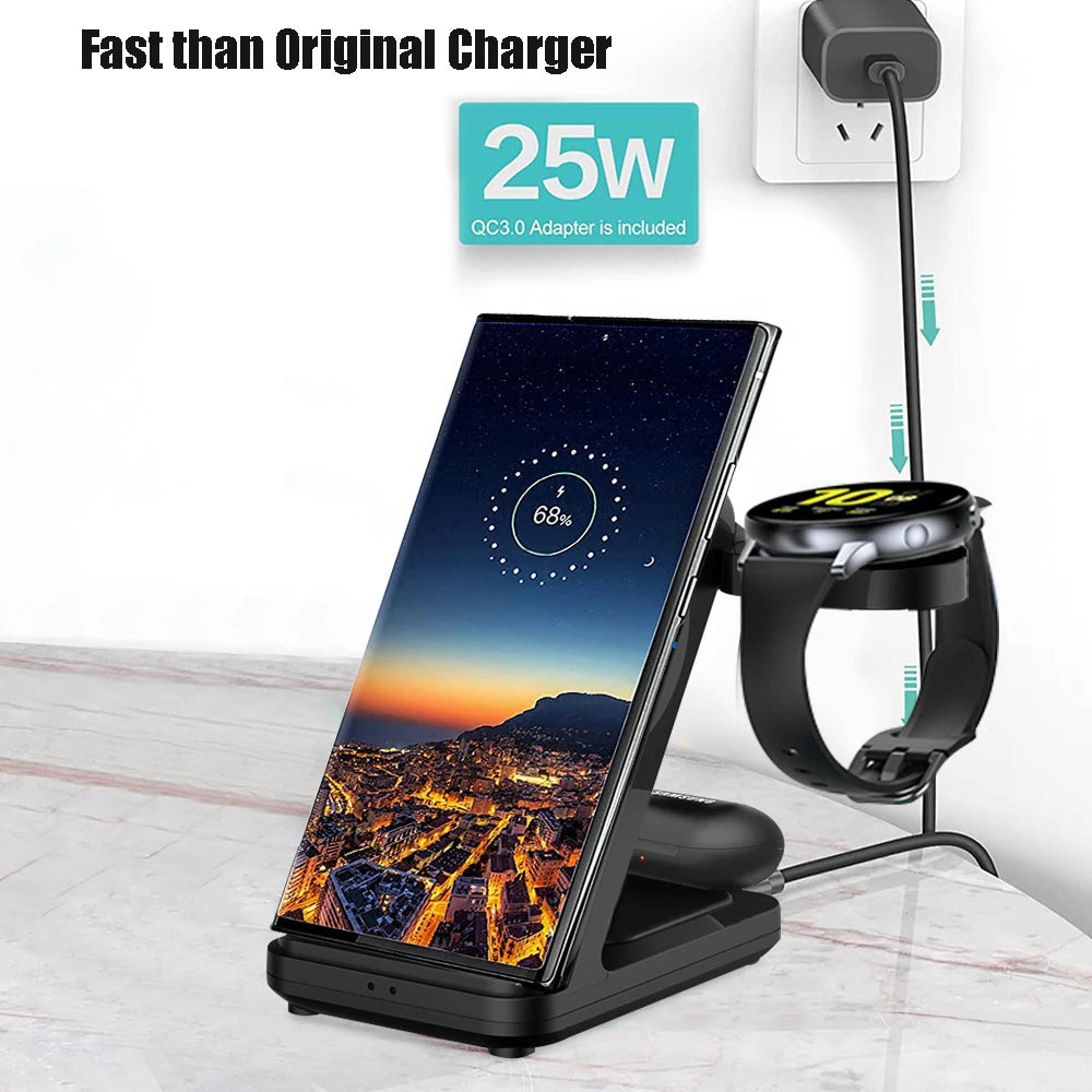 Wireless Charger for Samsung 3 in 1 Fast Wireless Charging for Samsung Galaxy S24 S23 S22 Charging Station