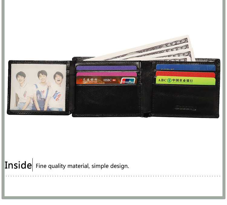 Cow Leather Men Wallets with Coin Pocket Vintage Male Purse RFID Blocking Genuine Leather Men Wallet with Card Holders