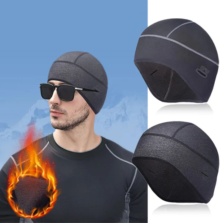 Winter Cycling Cap Windproof Thermal Skull Cap Helmet Liner Running Skiing Motocycle Riding Men MTB Bike Hat With Glasses Hole