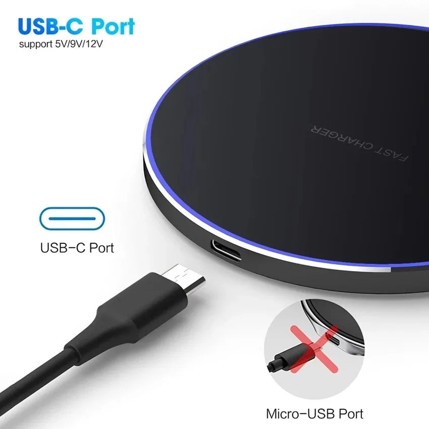 100W Wireless Charger For iPhone 15 14 13 12 11 Pro XS Max Mini X Induction Fast Wireless Charging Pad For Samsung Xiaomi Huawei