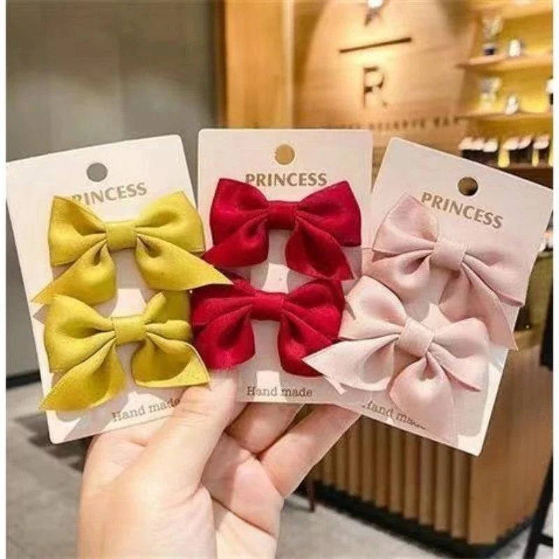 2 Piece Bow Hair Clip Elegant Flower Hair Clips For Kids Ladies Set Hairpin Hair Accessories Korean Style Bair Accessories