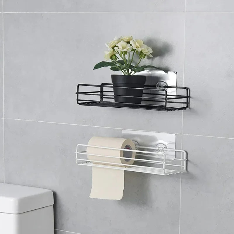 Toilet Storage Rack Bathroom Shelf No-Drill Corner Shelf Shower Wall Mounted Shelf Bracket Bathroom Accessory Organizer Shampoo