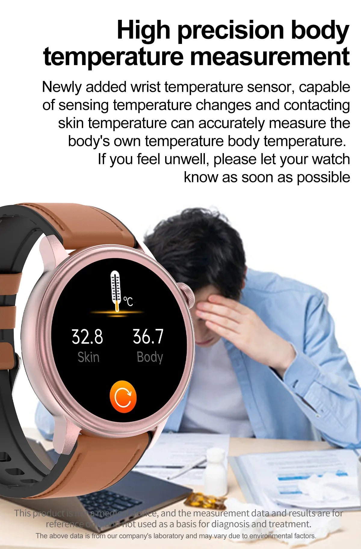 Bulbusbow 2025 Medical Grade Blood Sugar Health Smart Watch for Women - ECG + PPG Monitoring, Bluetooth Call, Temperature Tracking