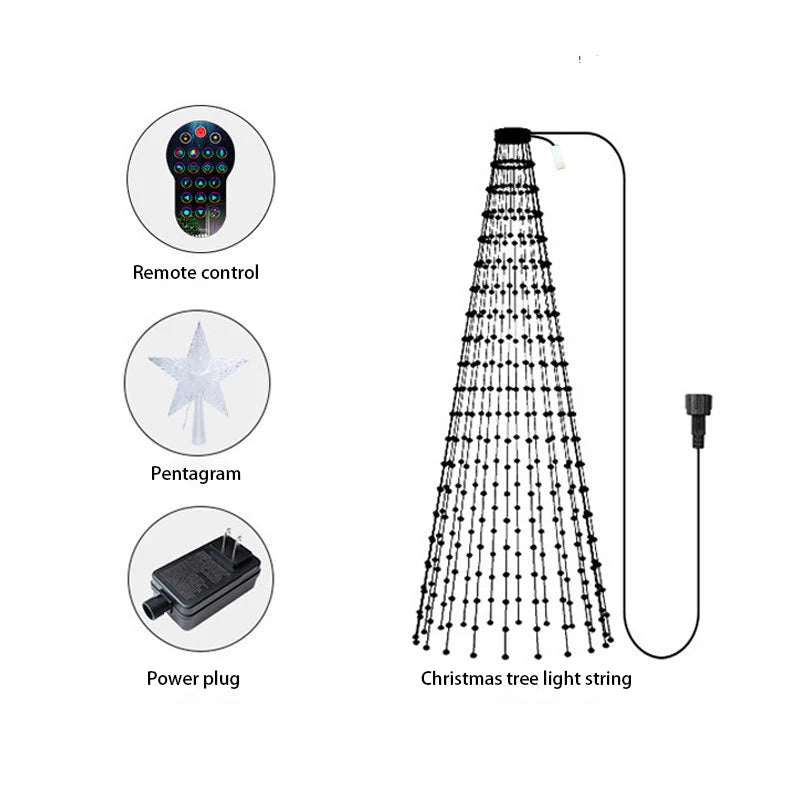 سلسلة إضاءة LED لشجرة الكريسماس بطول 2.1 متر مع تطبيق iDeal LED الذكي للتحكم في الإضاءة DIY للشحن السريع