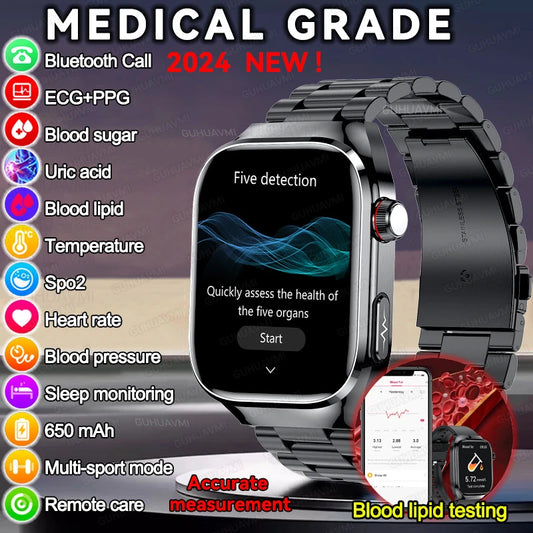 Advanced Smartwatch – Multi functional Health & Fitness Tracker with AMBLED Touchscreen, Wireless Charging, ECG, Blood Oxygen & More