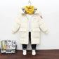 Children's hooded cotton jacket, medium length windproof jacket, warm, cold proof, solid color, winter, new fashionable down jac