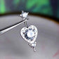 Bulbusbow 925 Sterling Silver Magic Wand Navel Piercing Belly Button Ring | Neo-Gothic Heart Key Star Shape with Zircon Stones