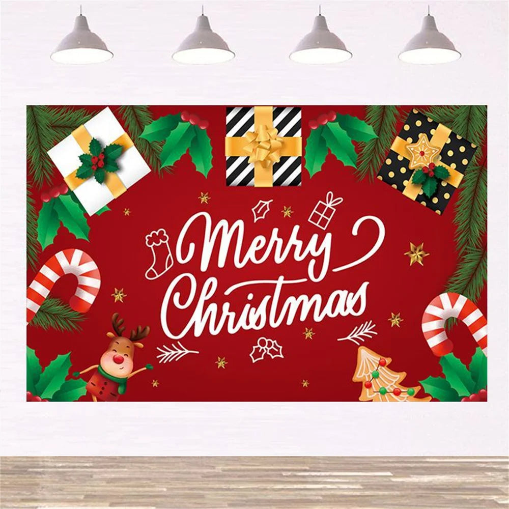 1~8PCS Photo Decoration Take Pictures Holidays Outdoor Indoor Party Christmas Decoration Supplies Essential Banner Background