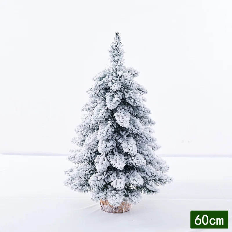 Artificial Christmas Tree With Led Light Nordic Flocking New Year Decoration Door Wall Ornaments Souvenirs Scenes  Desktop Decor