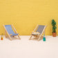 Dollhouse Miniature Items Wooden Beach Chair Model for Girl Mini Furniture Outdoor Reclining Chair Miniature Scene Accessories