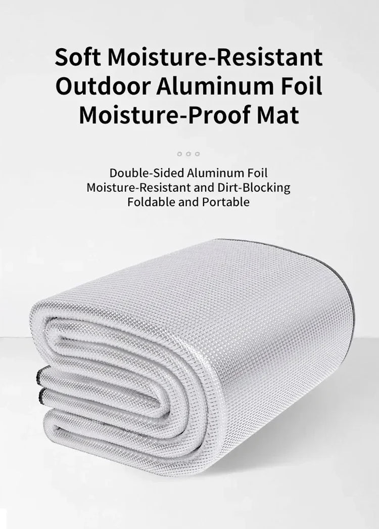 Outdoor camping moisture-proof mat, double-sided aluminum film beach sleeping mat, thickened moisture-proof tent floor mat