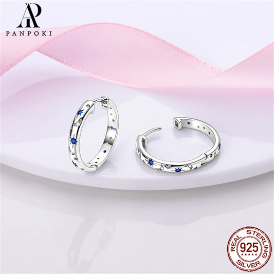 HOT 65 Style Sterling Silver 925 Pave Shiny CZ Heart Hoop Earrings Fit Original Fashion Earrings Fine Women Jewelry Gifts