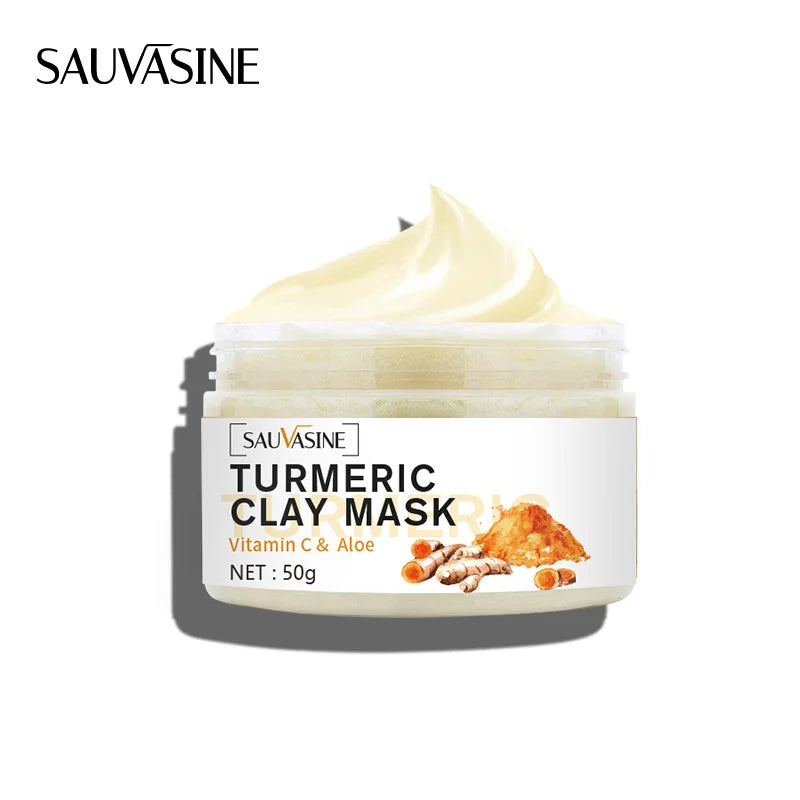 Turmeric Mud Mask Facial Purification Deep Cleansing Brightening Moisturizing Oil Control Beauty Anti-Acne Face Mask Skin Care