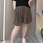 Summer Thin Ice Silk Shorts Women 2024 New Plus Size Elastic High Waist Loose Wide Leg Knee Pants