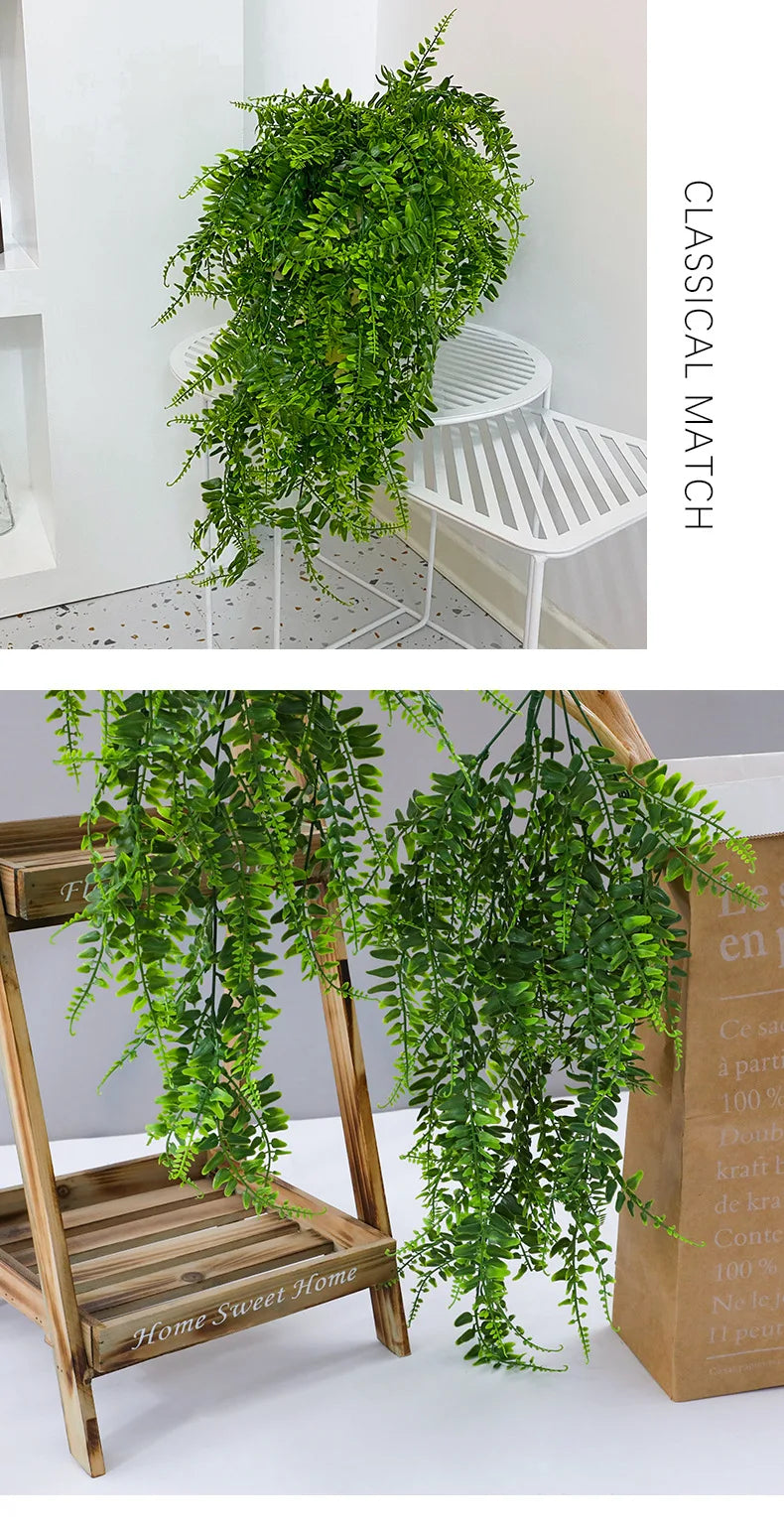 90cm Artificial Plant Vine Home Decoration Hanging Plastic Leaf Grass Garland Outdoor Wedding Party Decorations Fake Rattan Ivy