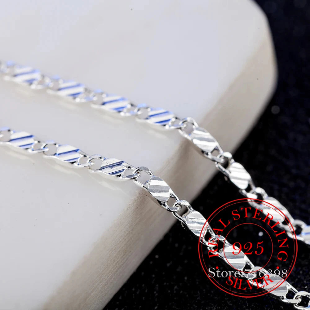 925 Sterling Silver 16/18/20/22/24/26/28/30 Inch 2mm Charm Chain Necklace For Women Man Wedding Party Jewelry collares para muje