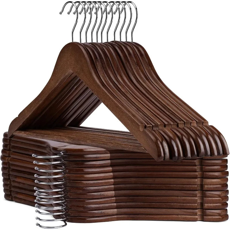 Wooden Hangers - 30 Pack - Wooden Clothes Hangers,Heavy Duty Wood Hangers with Precisely Cut