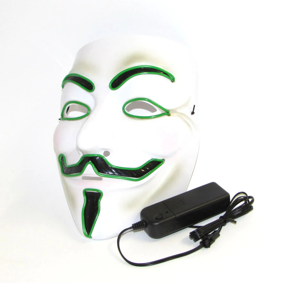 قناع LED Hacker V Vendetta الساخن لعام 2024 للبالغين قناع LED مضيء مضيء لحفلات التوهج إكسسوارات قناع الهالوين ديكور