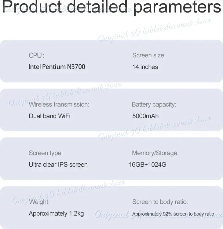 14.1 英寸超薄笔记本电脑，配备 16GB RAM、2TB SSD、英特尔 N3700 | Windows 11 Pro 适用于游戏和生产力