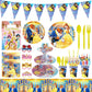 The Beauty And Beast Birthday Decorations Disny Belle Princess Party Supplies Balloon Backdrop Banner Tableware Kit Plates Cups