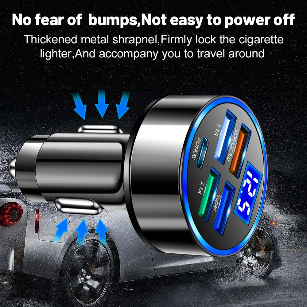 Vumpach 5 Ports USB Car Charge 250W Quick 7A Mini Fast Charging For iPhone 11 Xiaomi Huawei Mobile Phone Charger Adapter in Car