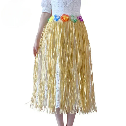 2024 New Stage Performance Clothing Seaside Vacation Dress Props Party Hawaiian Grass Skirt Simulated Straw Skirt