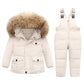 Parka Real Fur Hooded Boy Baby Overalls Winter Down Jacket Warm Kids Coat Child Snowsuit Snow toddler girl Clothes Clothing Set