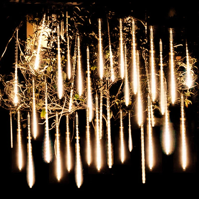 Meteor Shower Rain LED Fairy String Lights Festoon Street Garland Christmas Decorations for Home Outdoor Wedding New Year Decor