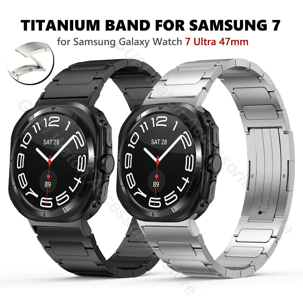 Titanium Link Bracelet for Samsung Galaxy Watch 7 Band Ultra 47mm No Gaps Quick Fit Wrist Strap for samsung 7 ultra 47 mm Correa