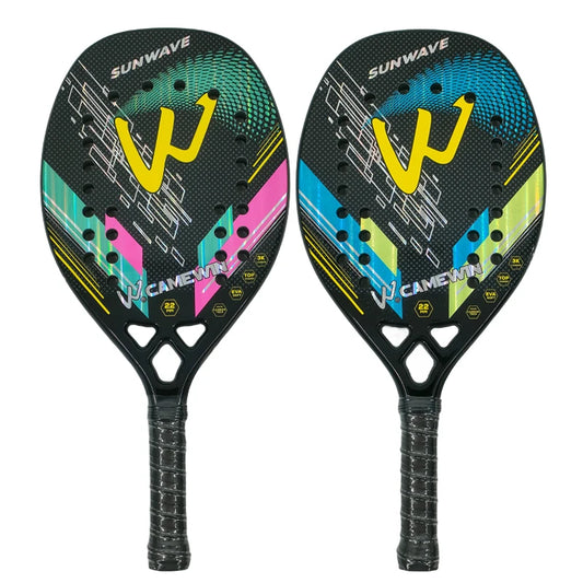 Camewin 3K Beach Tennis Racket Full Carbon Fiber Rough Surface Outdoor Sports Racket For Men Women Adult Senior Player 2024 New