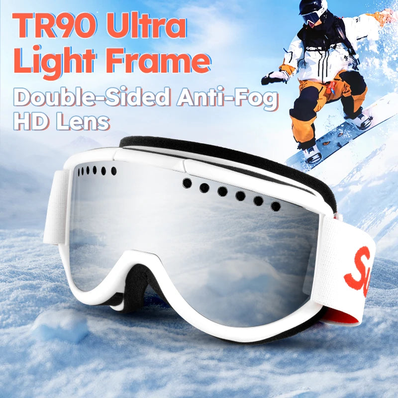 Fashion Ski Glasses TR90 Ultra-Light Material Snow Goggles HD Anti-Fog Lenses Available For Men And Women Winter