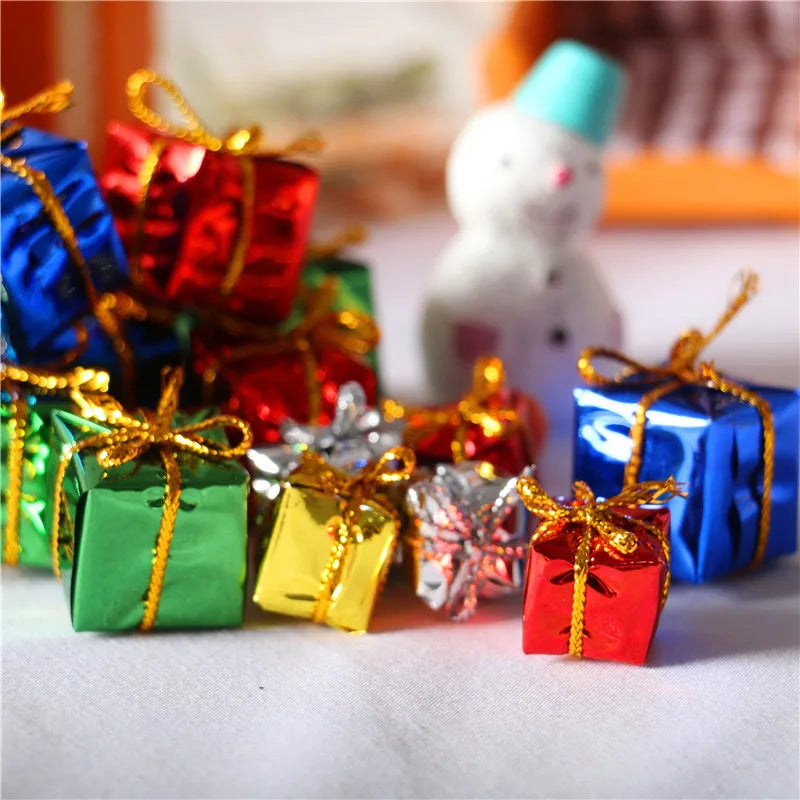 Wholesale Foam Gift Boxes Xmas Tree Hanging Mini Present Pendants Christmas Gifts Navidad New Year Party Decorations Supplies