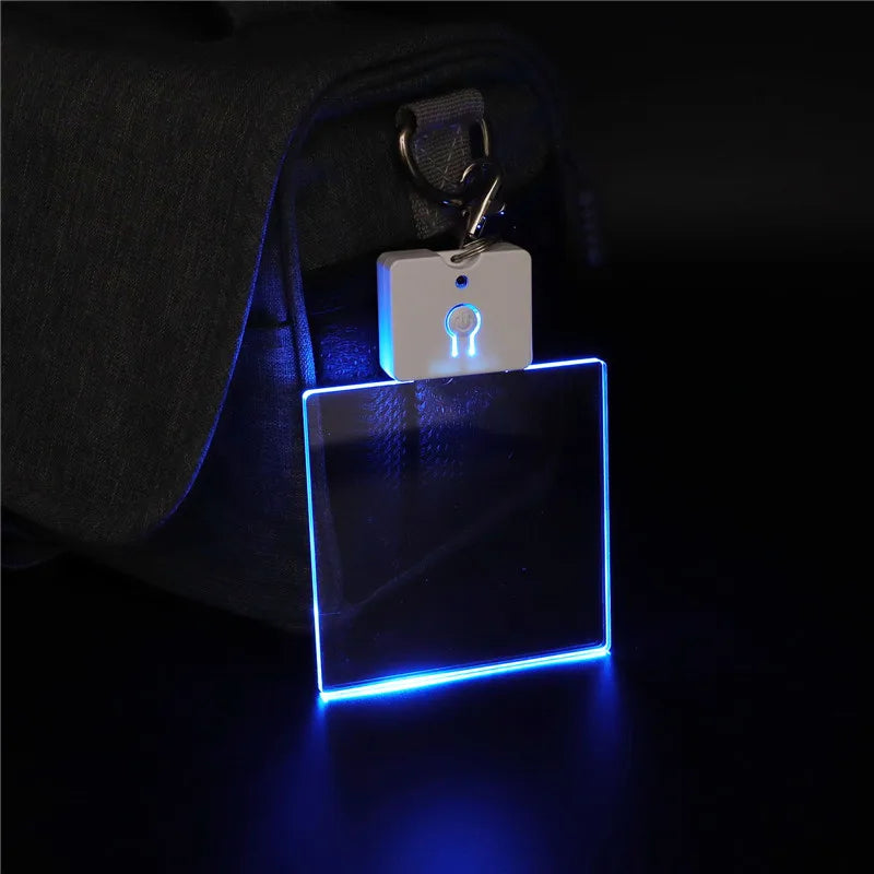 1/5Pcs Led Acrylic Keychain Remote Control 3D Colorful RGB Night Light Key Pendant Lamp Christmas Decor Diy Wedding Gift Keyring