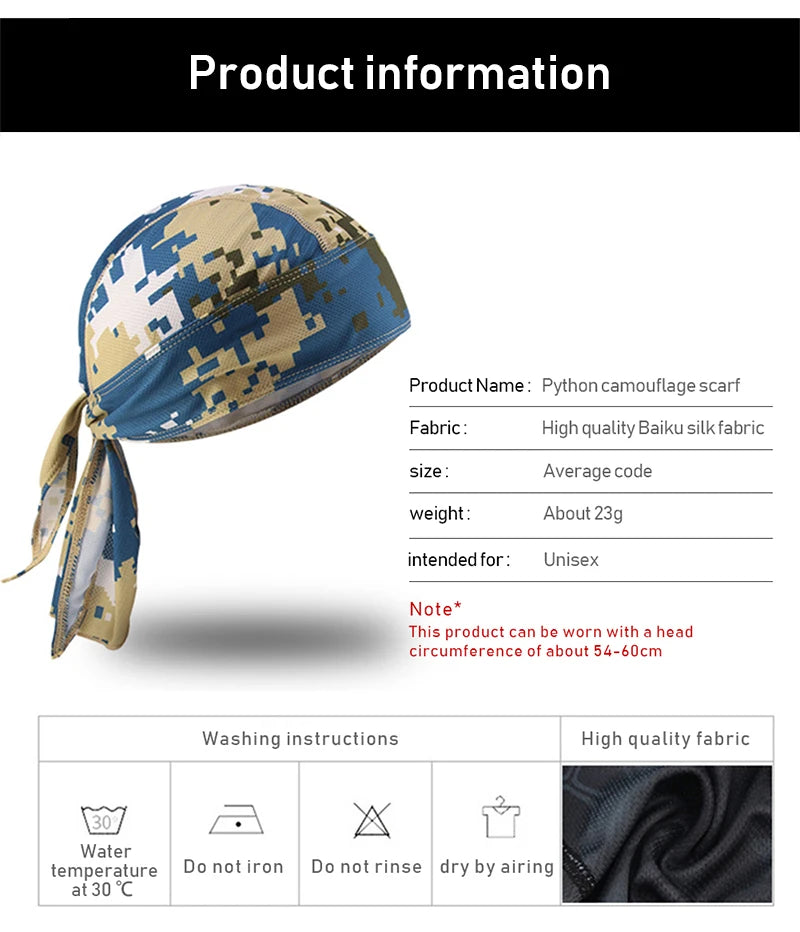 Summer Quick-Dry Cycling Pirate Hat Road Bicycle Running Cap Sport Bike Beanie Riding Baseball Head Scarf Bandana Caps Men Women