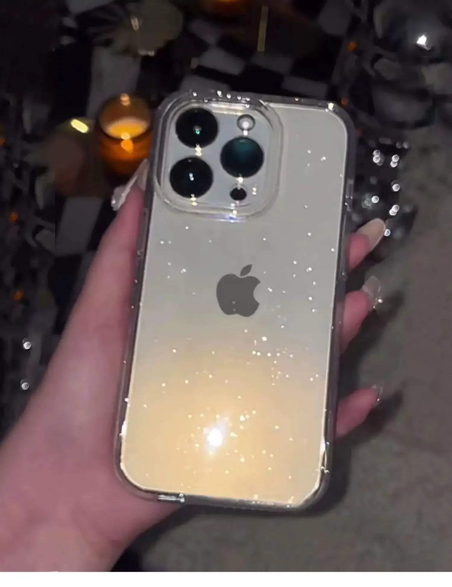 Luxury Bling Glitter Clear Phone Case For iPhone 16 15 14 13 12 11 Pro Max X XR XS 7 8 Plus Shockproof Transparent Soft Cover