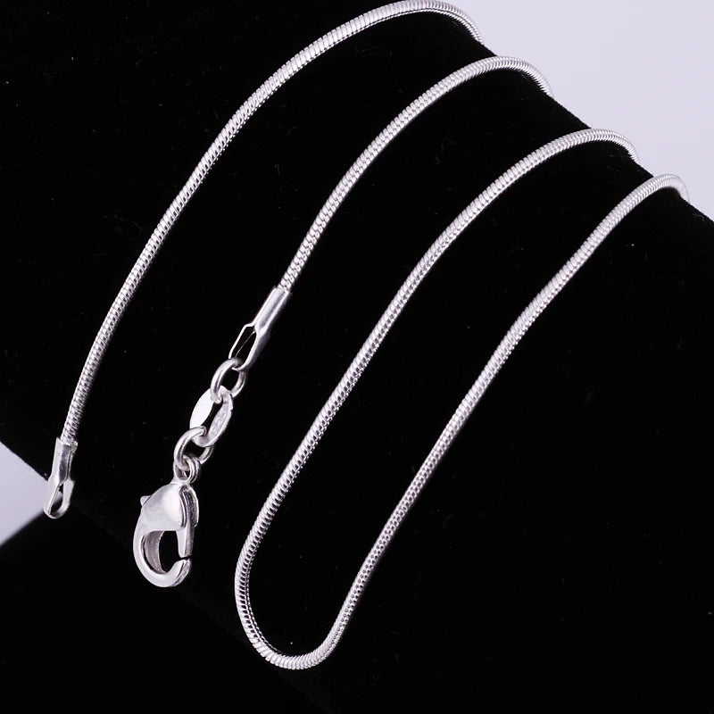 Bulbusbow 10PCS LOT Wholesale 925 Sterling Silver 1mm Snake Chain Necklace – Unisex Classic Fashion Jewelry for Women and Men | Available in 16-30 Inch Lengths