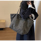 Oversized Leopard Prints Shoulder Bags for Women Deformable Canvas Large Capacity Shopping Totes 2024 Winter New Luxury Handbags