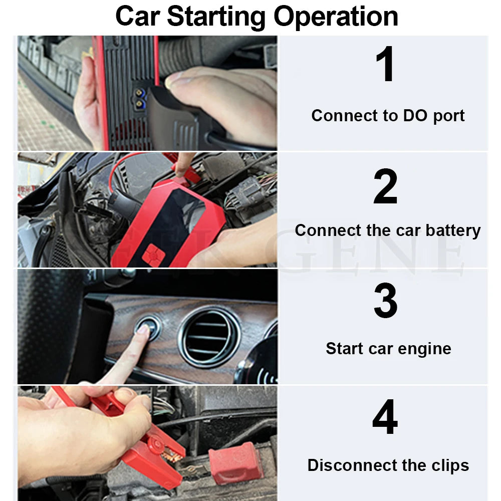 New 1200A 26800mAh Car Jump Starter 4 In 1 Pump Air Compressor Starting Device Power Bank 12V Digital Tire Inflator 150PSI