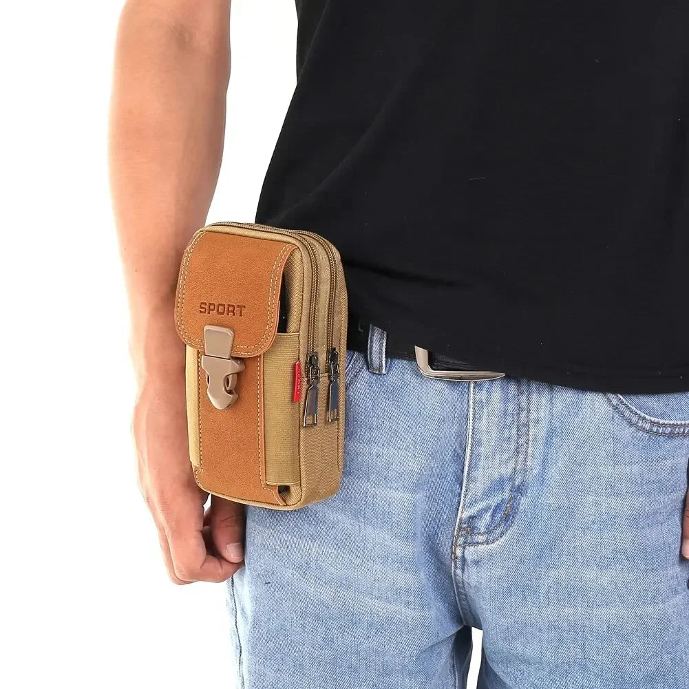 Unisex Belt Pouch Mobile Phone Bag for Men Phone Holster Bag Molle Waist Bag Pack Small Tactical Duty Belt Backpack Card Holder