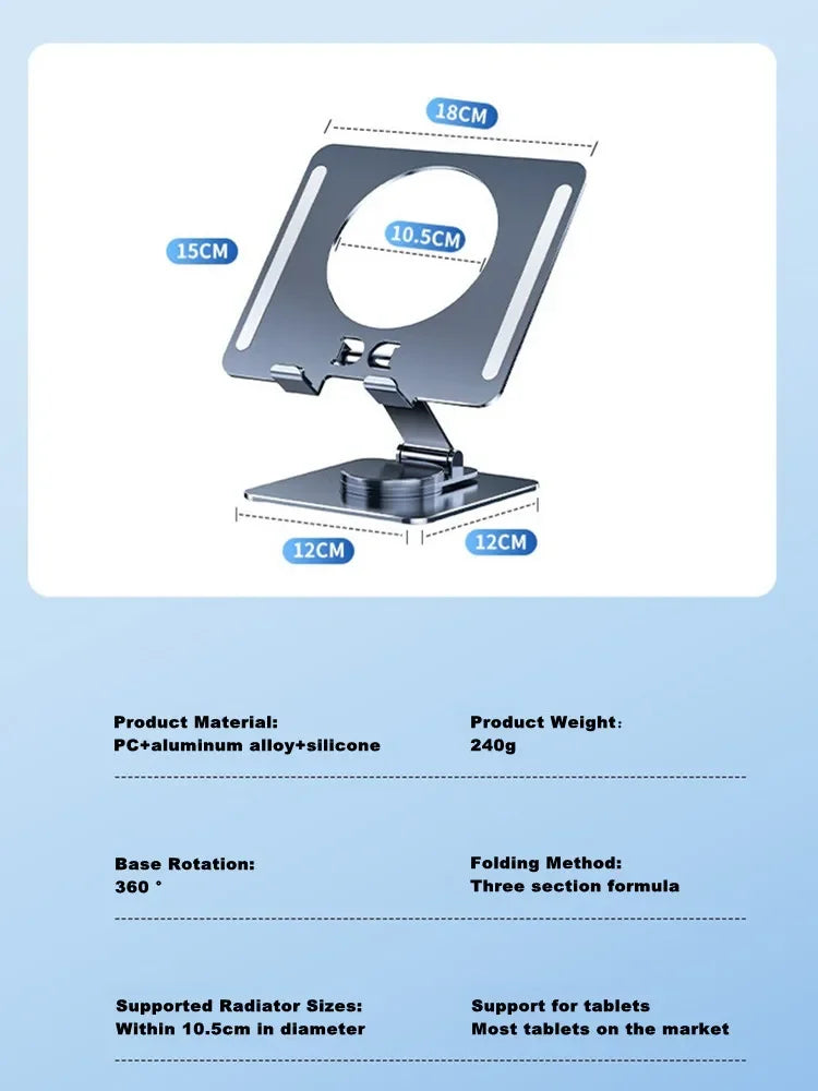 SL12/Z27铝合金平板电脑通用折叠支架桌面支架Z36旋转底座可调节平板支架适用于iPad华为