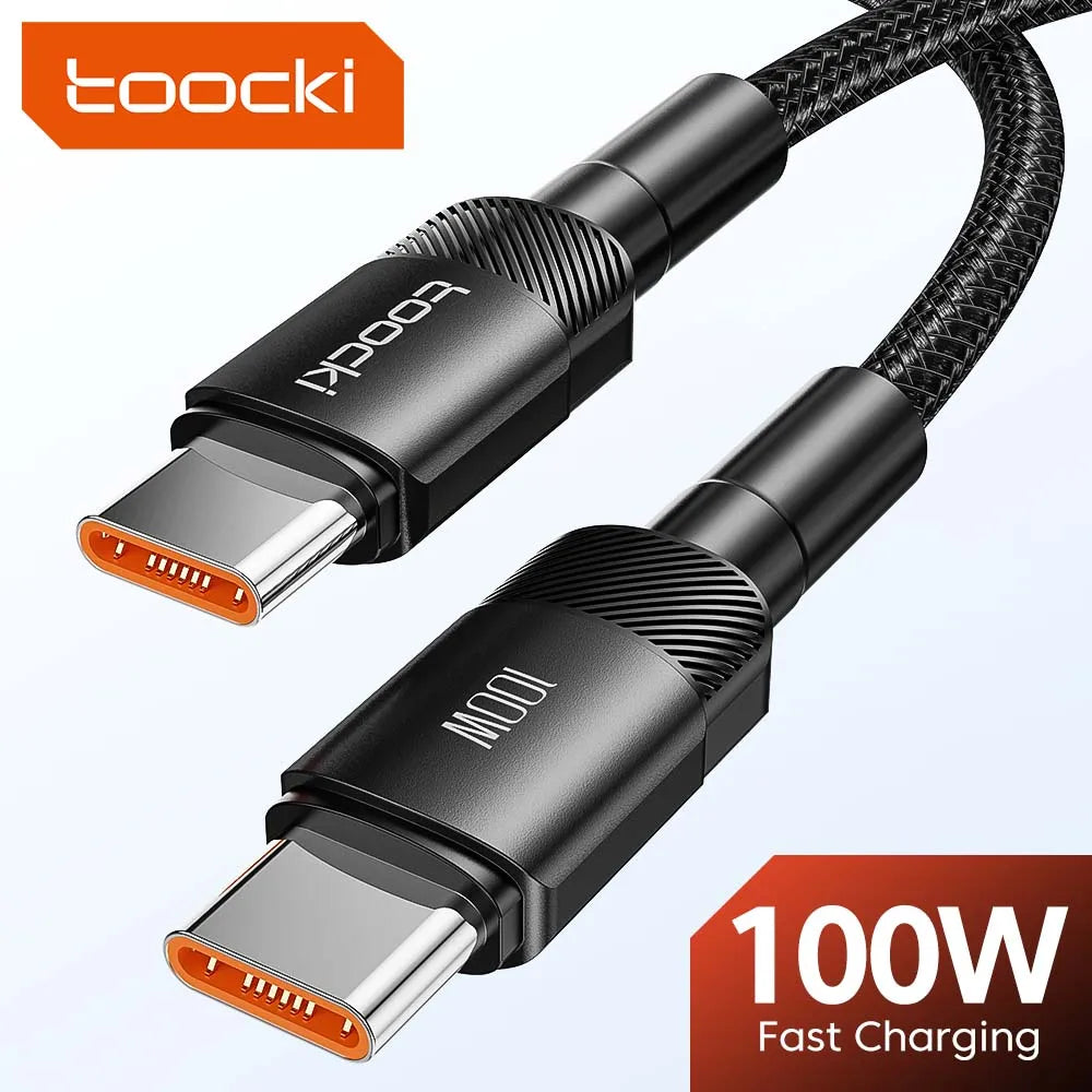 Toocki 100W Type C 转 USB C 数据线 PD 3.0 快速充电 4.0 快速充电 Type C 转 Type C 适用于 iPhone 15 Macbook 三星 小米