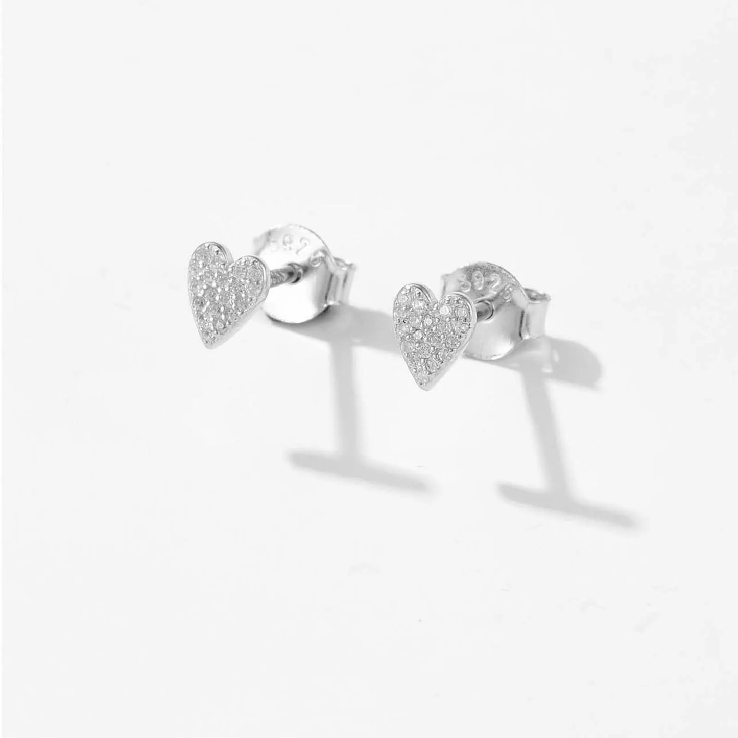 ANDYWEN 100% 925 Sterling Silver Love Zircon Heart Stud Earring Piercing Luxury Fine Jewelry 2024 Valentiens Gift For Party