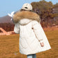 RAISE 2024 Winter Down Jackets For Grils 5-14Y Kids Junior Girl Parkas Real Raccoon Fur Solid Waterbreaker Babys Girls Outerwear