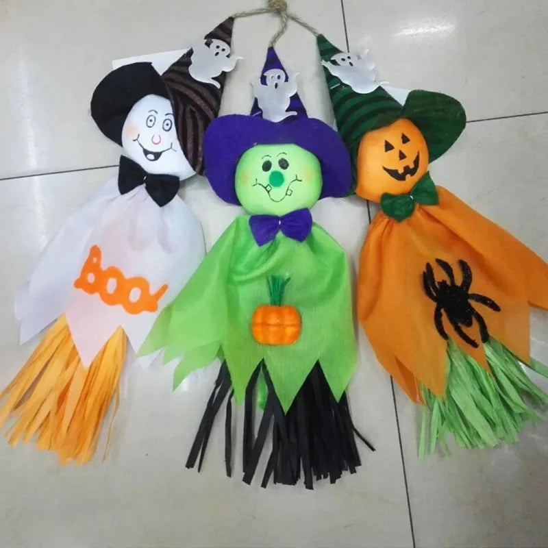 Halloween Pumpkin Ghost Witch Hanging Pendants Festival Party Pumpkin Ghost Witch Doll Trick or Treat Happy Helloween Decoration