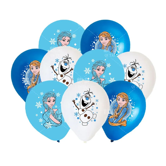 10pcs Frozen Theme Snow Queen 12 Inch Latex Balloons Girls Birthday Party Decorations Toys For Kid Baby Shower Party Supplies