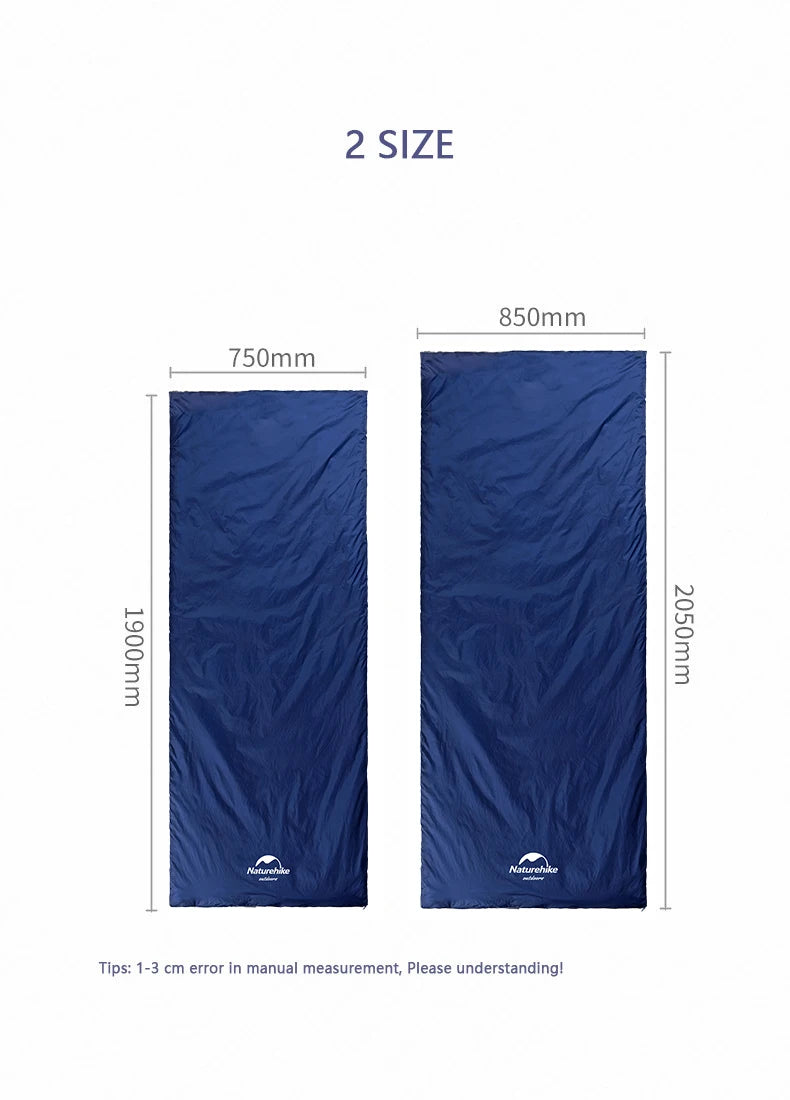 Naturehike Sleeping Bag LW180 Ultralight Waterproof Cotton Sleeping Bag Summer Hiking Camping Sleeping Bag Envelope Sleeping Bag