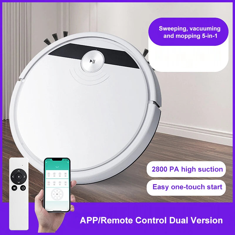 2024 NEW 2800PA 3-in-1 RS800 With Remote Control&APP Super Quiet Smart Robot Vacuum Cleaner Wet&dry Mopping Floor Home Appliance