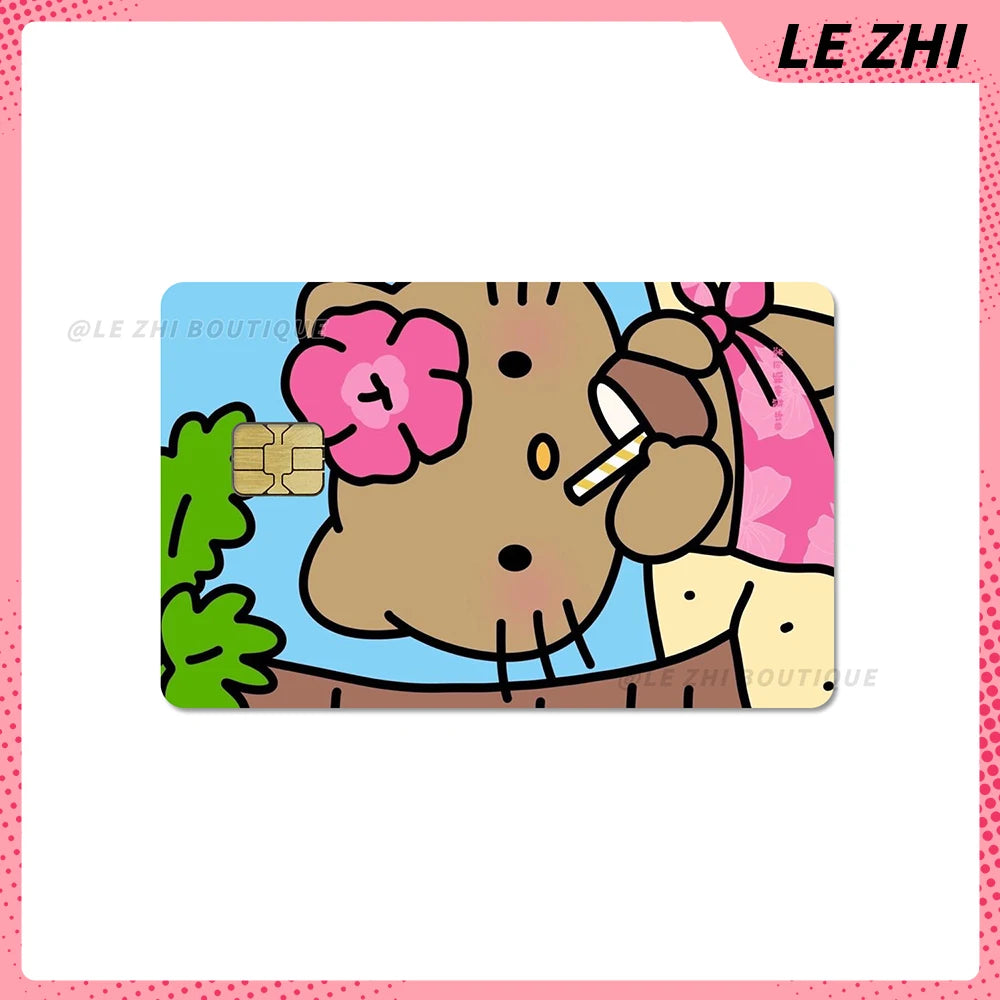 Hawaiian Black Skin Hello Kitty Diy Credit Debit Card Sticker Party Sticker Decoration Waterproof Small Chip Card Skin Sticker