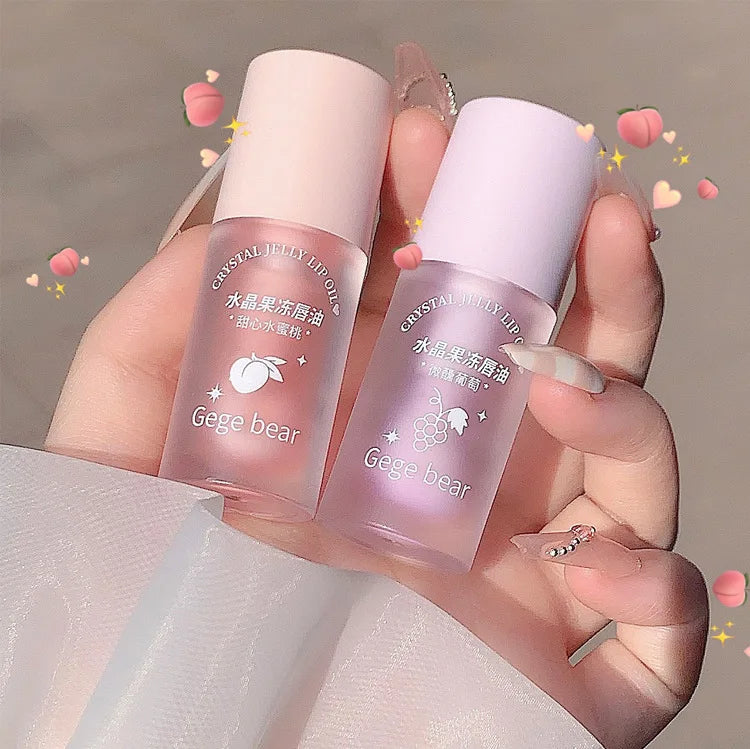 Crystal Jelly Lip Oil Hydrating Plumping Lip Gloss Coat For Cute Makeup Lipsticks Tinted Clear Serum Fruit Lip Balm Cosmetics